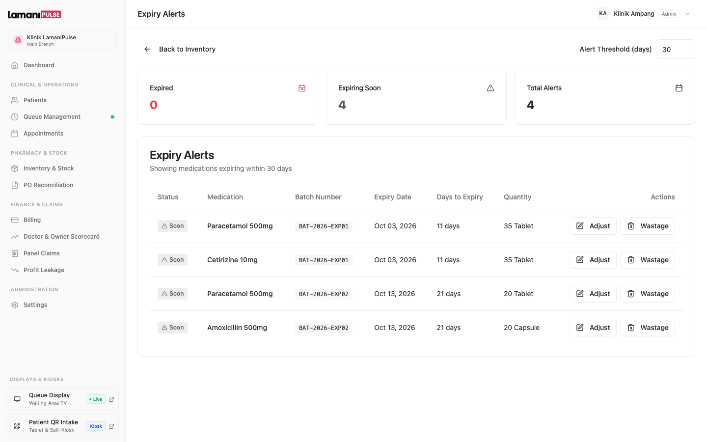 LamaniPulse Batch Expiry and FEFO Shelf-Life Alert System