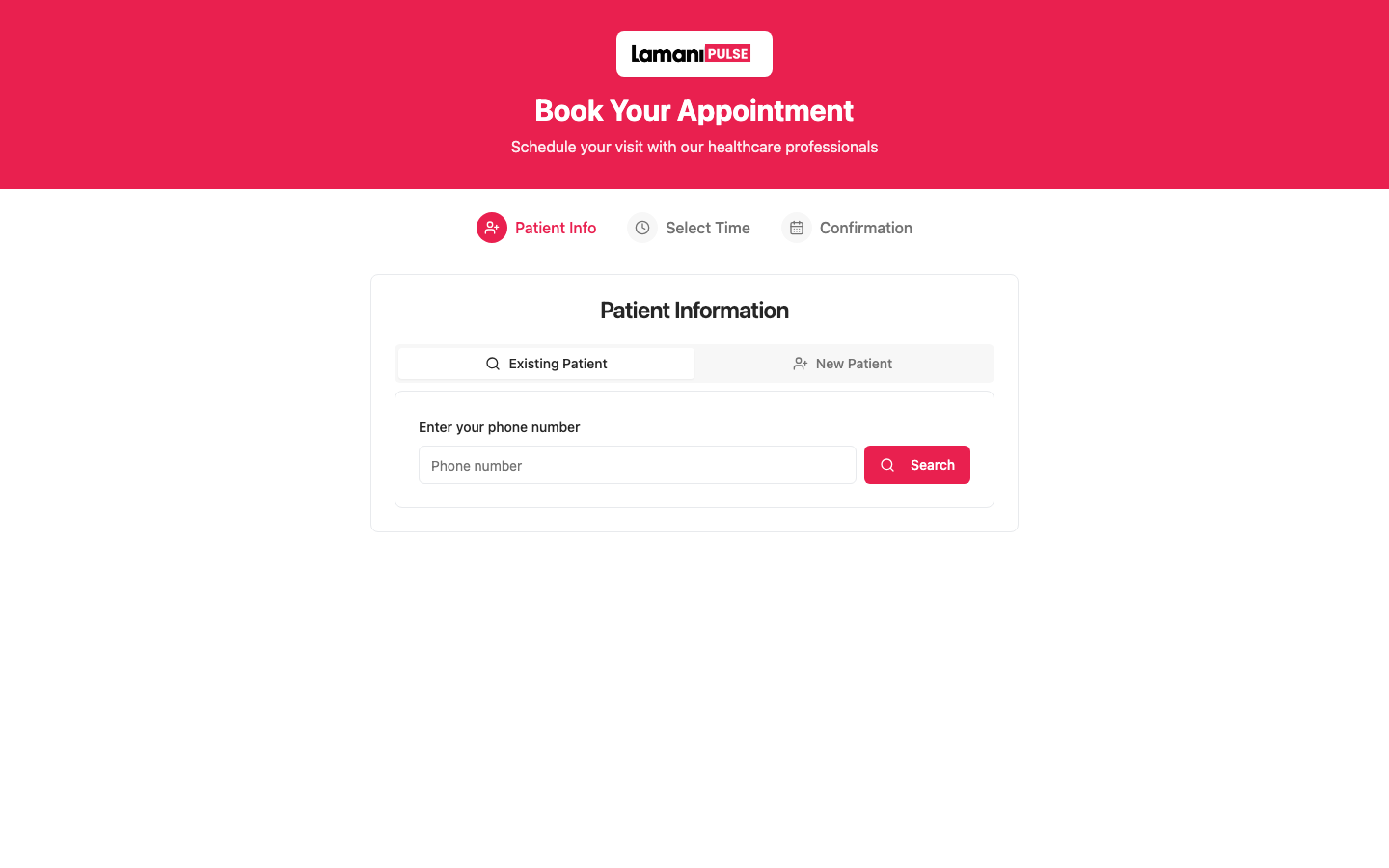 LamaniPulse 24-7 Patient Self-Scheduling Portal