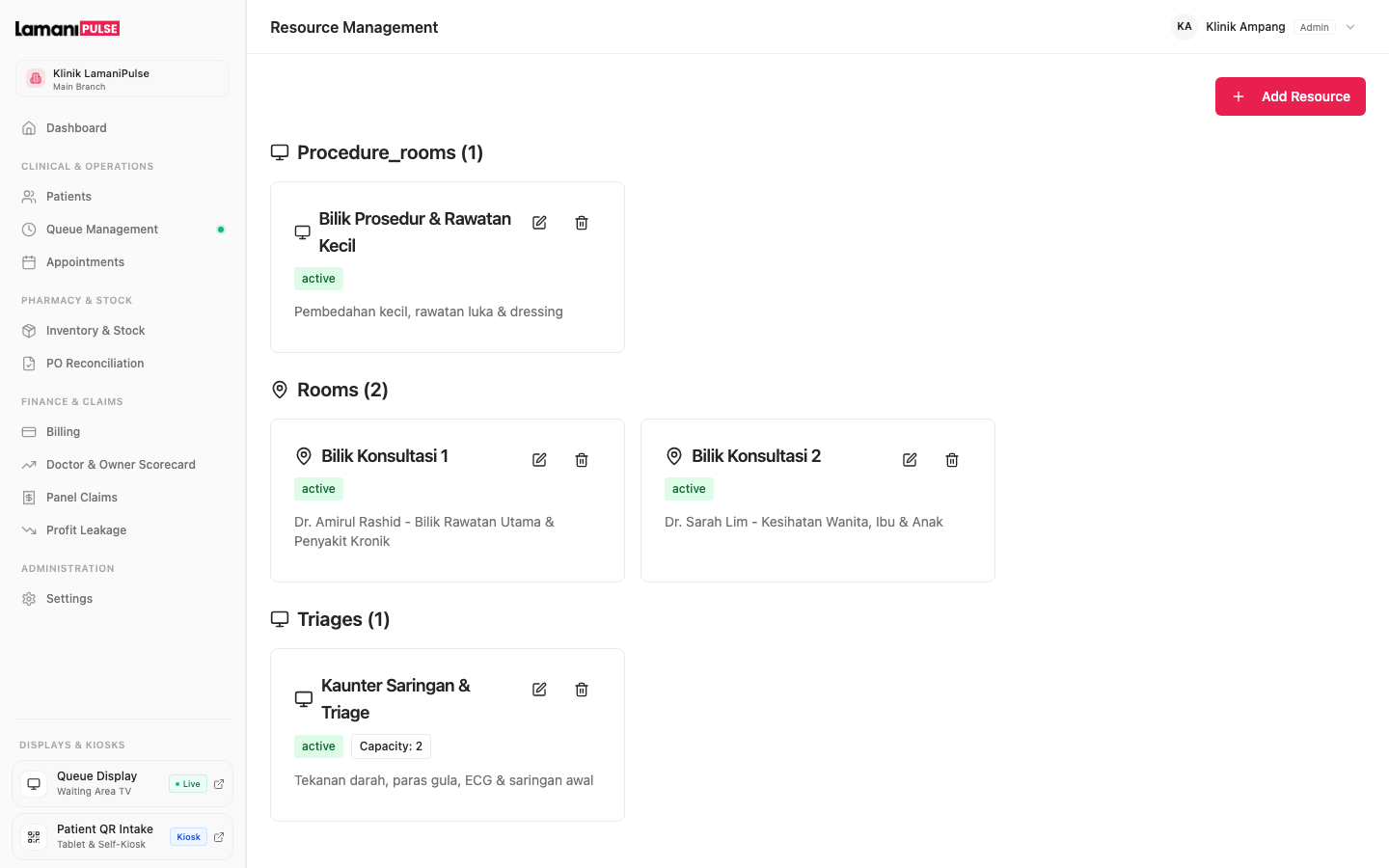 LamaniPulse Clinic Resource Management and Room Scheduling System